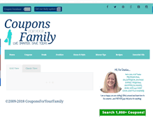 Tablet Screenshot of couponsforyourfamily.com